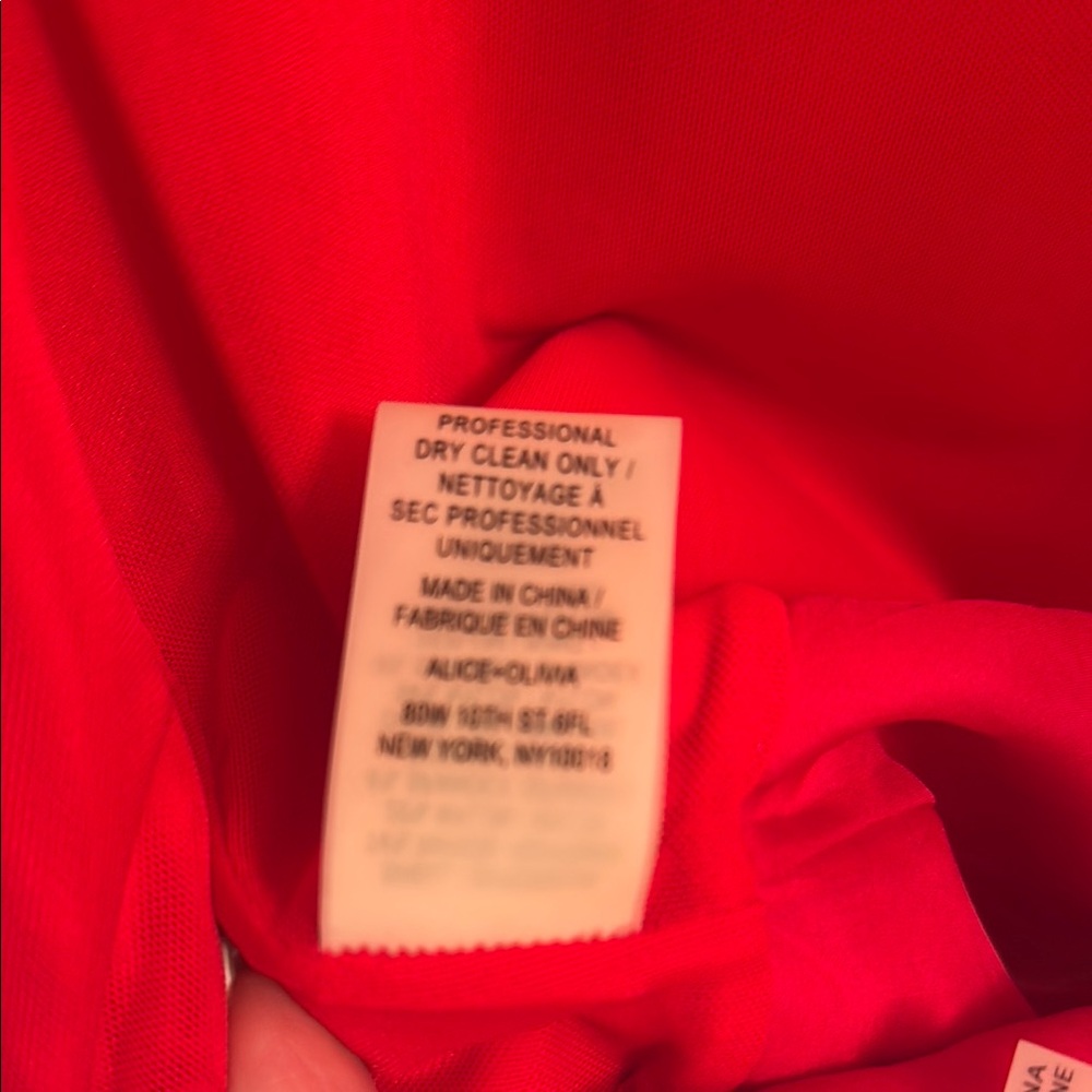 Alice + Olivia Red Long Sleeve Peplum Blouse - Picture 13 of 16